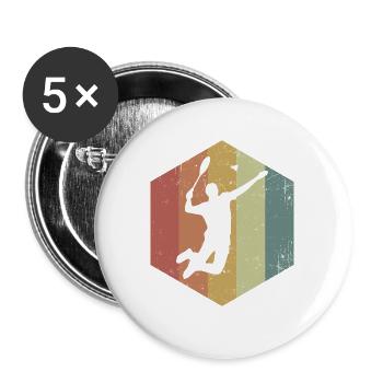 Pfeilschneller Speedminton Schläger - Buttons groß 56 mm (5er Pack) - Weiß - Vorne
