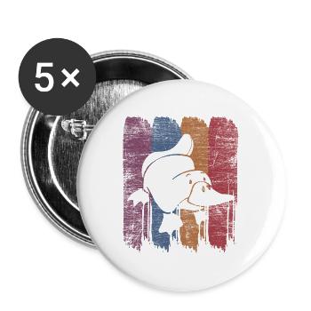 Flinkes Schnabeltier Entenschnabel - Buttons groß 56 mm (5er Pack) - Weiß - Vorne