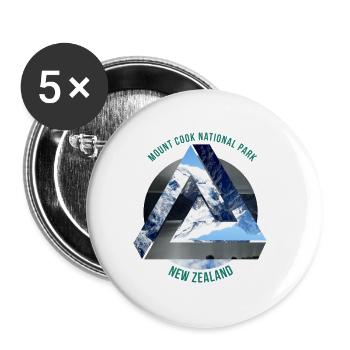 Eisiger Mount Cook Gipfelsturm - Buttons groß 56 mm (5er Pack) - Weiß - Vorne