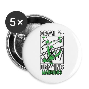 Fallschirmjäger Fallschirmspringen Fallschirmsprin - Buttons groß 56 mm (5er Pack) - Weiß - Vorne
