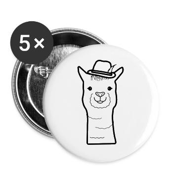 Alpaka - Buttons groß 56 mm (5er Pack) - Weiß - Vorne