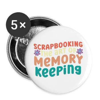 Scrapbooking Die Kunst, Erinnerungen zu bewahren S - Buttons groß 56 mm (5er Pack) - Weiß - Vorne