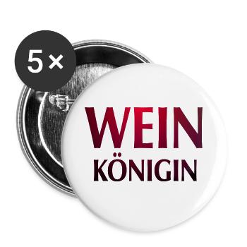 Wein Königin rot - Buttons groß 56 mm (5er Pack) - Weiß - Vorne