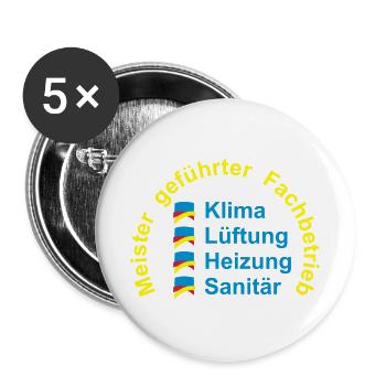 Klima Lüftung Heizung Sanitär - Meister - Buttons groß 56 mm (5er Pack) - Weiß - Vorne