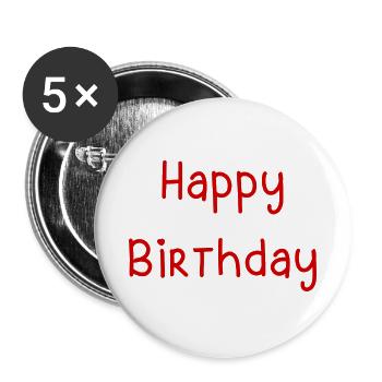 ALLES GUTE ZUM GEBURTSTAG. JAHRESTAG - Buttons groß 56 mm (5er Pack) - Weiß - Vorne