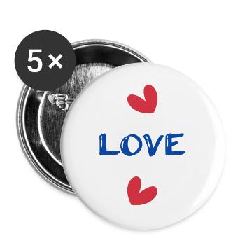 PAAR. VALENTINSTAG. GERADE VERHEIRATET. Junggesellinnenabschied. MARIES - Buttons groß 56 mm (5er Pack) - Weiß - Vorne