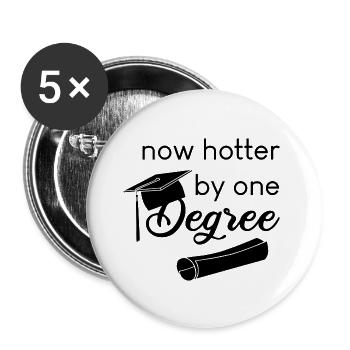 now hotter by one degree - Buttons groß 56 mm (5er Pack) - Weiß - Vorne