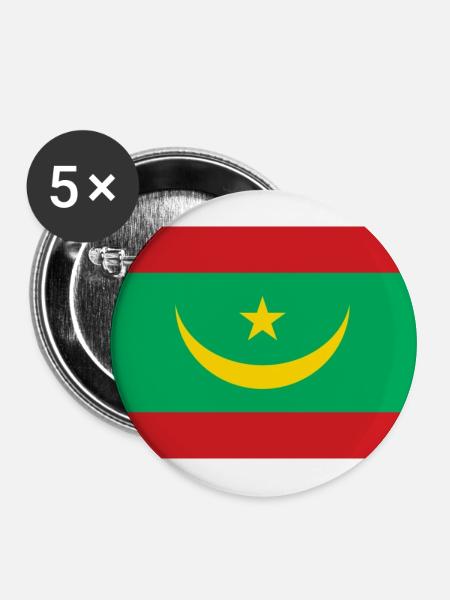 Mauretanien - Buttons groß 56 mm (5er Pack) - Weiß