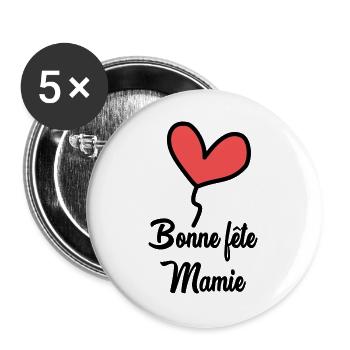 OMA. MAMA. MUTTERTAG. ALLES GUTE ZUM OMA-TAG - Buttons groß 56 mm (5er Pack) - Weiß - Vorne