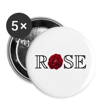 rose - Buttons groß 56 mm (5er Pack) - Weiß - Vorne