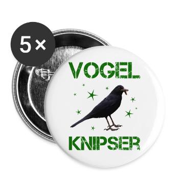 Vogelknipser Vogelfotograf Ornithologe - Buttons groß 56 mm (5er Pack) - Weiß - Vorne