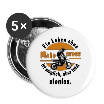 leben ohne mx ist sinnlos - Buttons groß 56 mm (5er Pack) - Weiß - Vorne