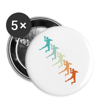 Handballerin Handballspielerin Frauen Handball - Buttons groß 56 mm (5er Pack) - Weiß - Vorne