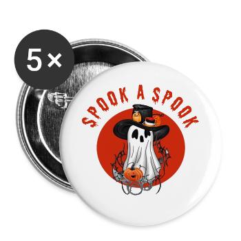 Erschrecke einen Spuk! - Buttons groß 56 mm (5er Pack) - Weiß - Vorne
