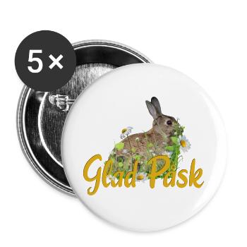 glad pask Frohe Ostern - Buttons groß 56 mm (5er Pack) - Weiß - Vorne