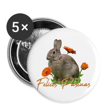felices pascuas - Buttons groß 56 mm (5er Pack) - Weiß - Vorne