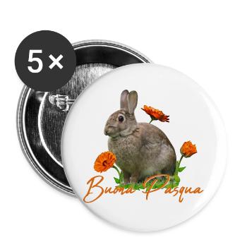buona pasqua - Buttons groß 56 mm (5er Pack) - Weiß - Vorne