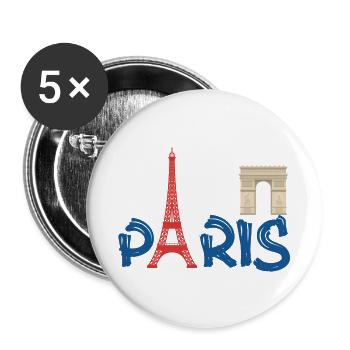 PARIS - Buttons groß 56 mm (5er Pack) - Weiß - Vorne