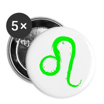 Löwe Leo Sternzeichen Design Symbol Grün Neu - Buttons groß 56 mm (5er Pack) - Weiß - Vorne