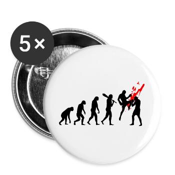 evolution kickboxer - Buttons groß 56 mm (5er Pack) - Weiß - Vorne
