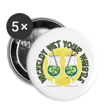 Böses Pfeifchen Barkeeper Halloween - Buttons groß 56 mm (5er Pack) - Weiß - Vorne