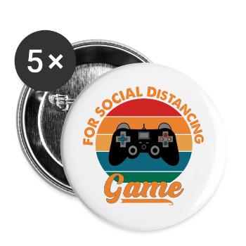 Gaming Videogame Videospiel Computerspiel Design - Buttons groß 56 mm (5er Pack) - Weiß - Vorne