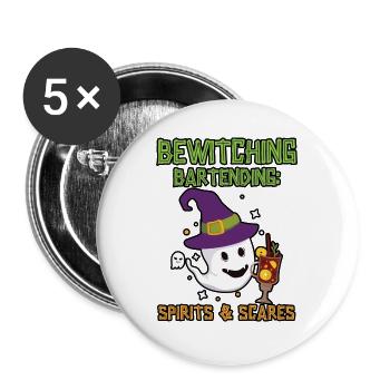 Verhexendes Bartending: Geister & Schreckgespenste - Buttons groß 56 mm (5er Pack) - Weiß - Vorne