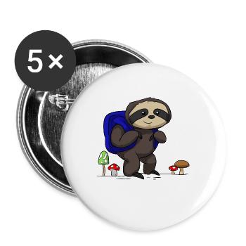 Sloth Rucksack Fautier Exkurs Wanderung - Buttons groß 56 mm (5er Pack) - Weiß - Vorne