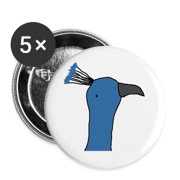 Pfau - Buttons groß 56 mm (5er Pack) - Weiß - Vorne