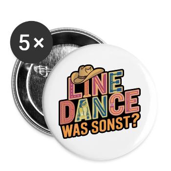 Line Dance mein Hobby - meine Passion - mein Ding - Buttons groß 56 mm (5er Pack) - Weiß - Vorne