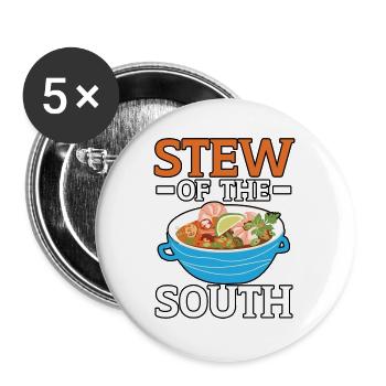 Gumbo-Liebhaber Foodie Louisiana Essen Cajun-Küche - Buttons groß 56 mm (5er Pack) - Weiß - Vorne