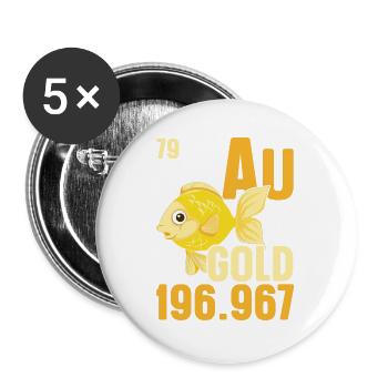 Goldfisch Unterwasserfische Aquarist Fischerei - Buttons groß 56 mm (5er Pack) - Weiß - Vorne