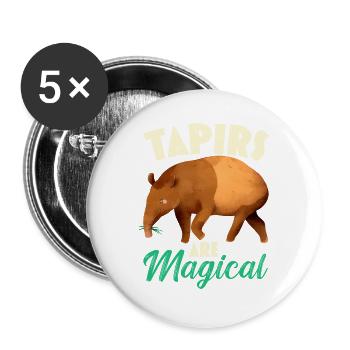 Tapire sind magisch Wildtier Tierpfleger - Buttons groß 56 mm (5er Pack) - Weiß - Vorne