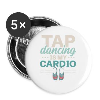 Stepptanz ist mein Ausdauertraining Stepptanz-Lehr - Buttons groß 56 mm (5er Pack) - Weiß - Vorne