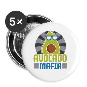 Avocado-Mafia Avocado-Liebhaber Guac Guacamole Ket - Buttons groß 56 mm (5er Pack) - Weiß - Vorne