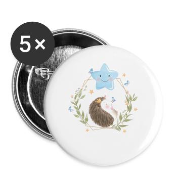 Süßer Baby Igel - Buttons groß 56 mm (5er Pack) - Weiß - Vorne