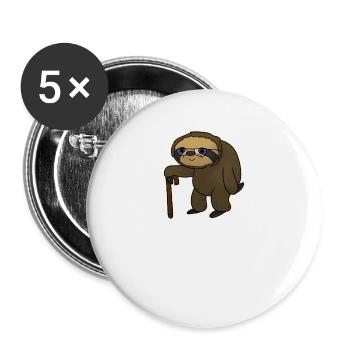 Opa Großvater Lustig - Buttons groß 56 mm (5er Pack) - Weiß - Vorne