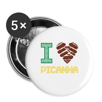 Picanha Brasilien - Buttons groß 56 mm (5er Pack) - Weiß - Vorne