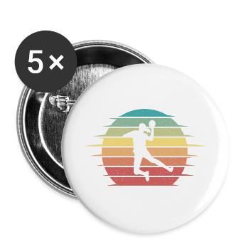 Handballspielerin Handballerin Frauen Handball - Buttons groß 56 mm (5er Pack) - Weiß - Vorne