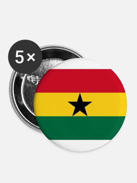 Ghana - Buttons groß 56 mm (5er Pack) - Weiß