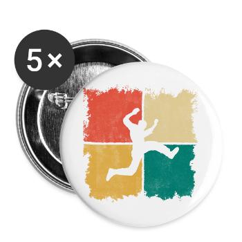 Parkour Läufer Freerunner Freerunning Vintage - Buttons groß 56 mm (5er Pack) - Weiß - Vorne