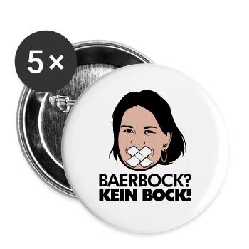 Annalena Baerbock Politik Grüne Kein Bock Wahlen - Buttons groß 56 mm (5er Pack) - Weiß - Vorne
