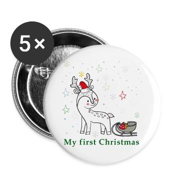my first christmas - Buttons groß 56 mm (5er Pack) - Weiß - Vorne