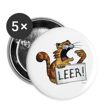 hungrige Katze (leer) - Buttons groß 56 mm (5er Pack) - Weiß - Vorne