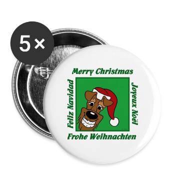 Irish Terrier Weihnacht - Buttons groß 56 mm (5er Pack) - Weiß - Vorne