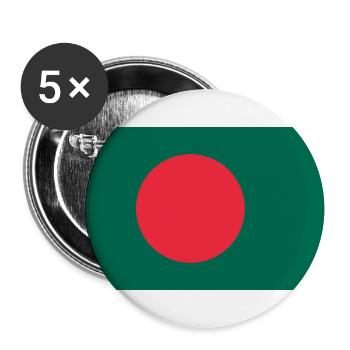 Bangladesch - Buttons groß 56 mm (5er Pack) - Weiß - Vorne