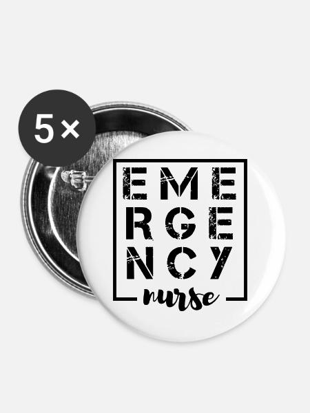 Notfall Krankenschwester Design - Buttons groß 56 mm (5er Pack) - Weiß
