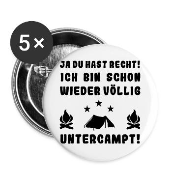 völlig untercampt zelt - Buttons groß 56 mm (5er Pack) - Weiß - Vorne