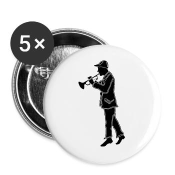 trompeter - Buttons groß 56 mm (5er Pack) - Weiß - Vorne