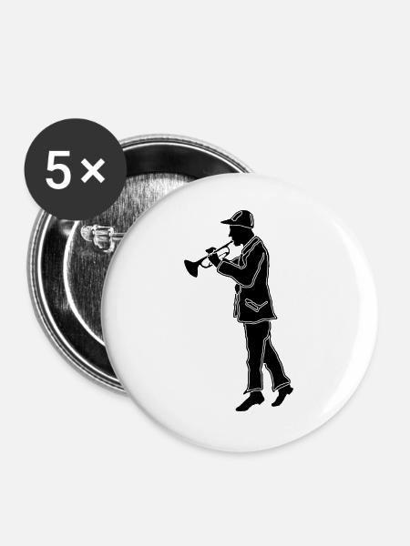 trompeter - Buttons groß 56 mm (5er Pack) - Weiß